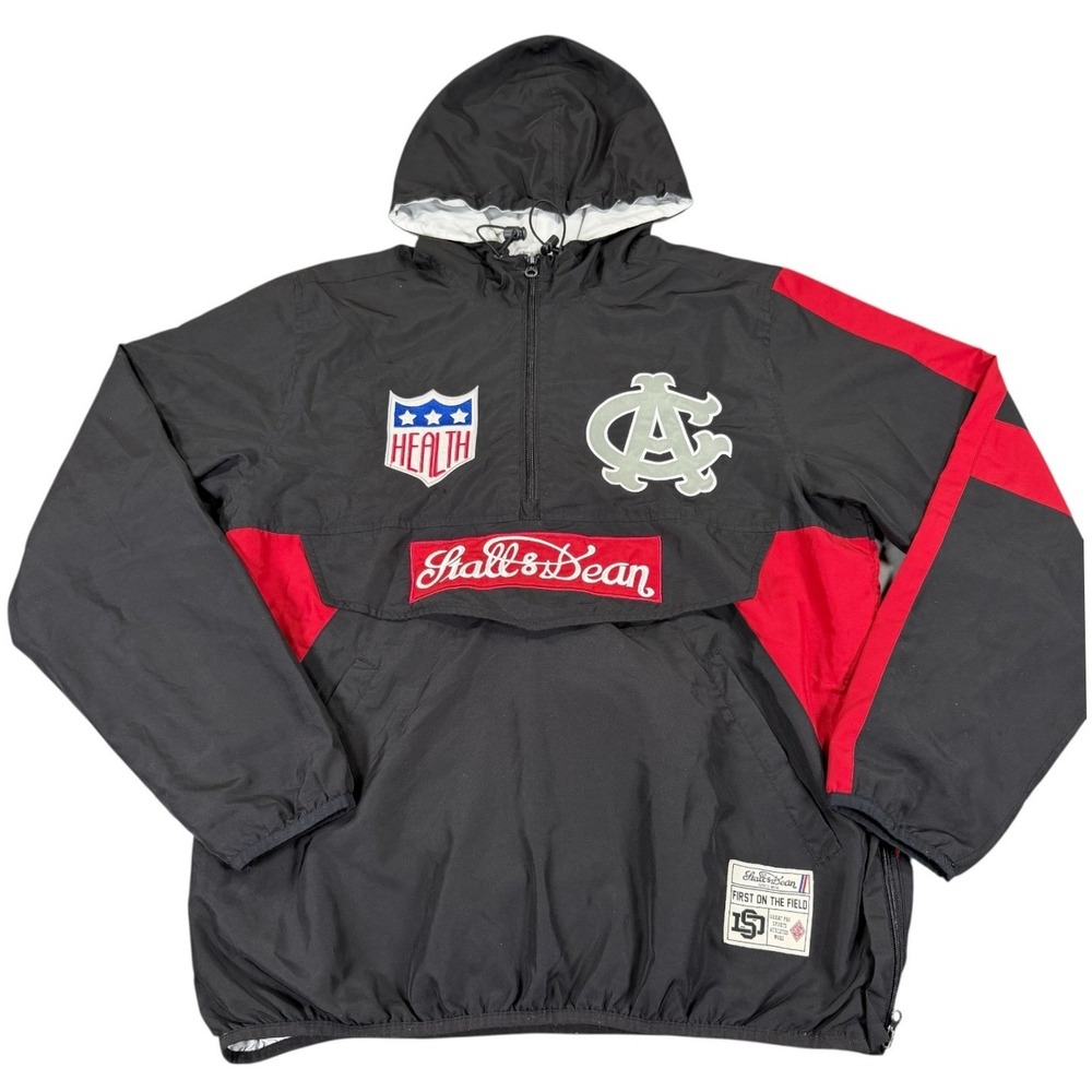 Stall & Dean Windbreaker Mens XL Black Red Chicago American Giants Good Pullover